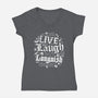 Live Laugh Languish-Womens-V-Neck-Tee-Nemons