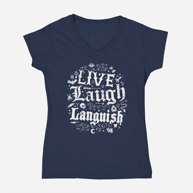 Live Laugh Languish-Womens-V-Neck-Tee-Nemons