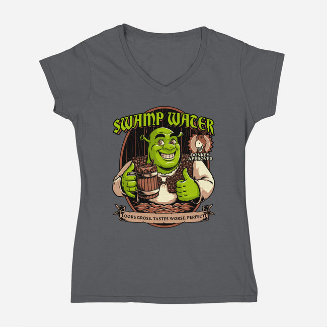 Green Ogre Drink-Womens-V-Neck-Tee-Studio Mootant