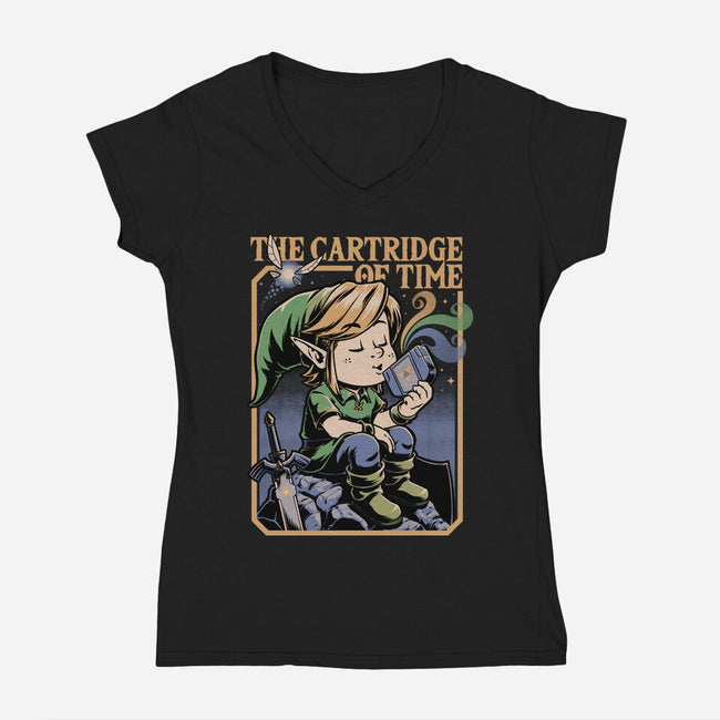 Vintage Game Music Elf-Womens-V-Neck-Tee-Studio Mootant
