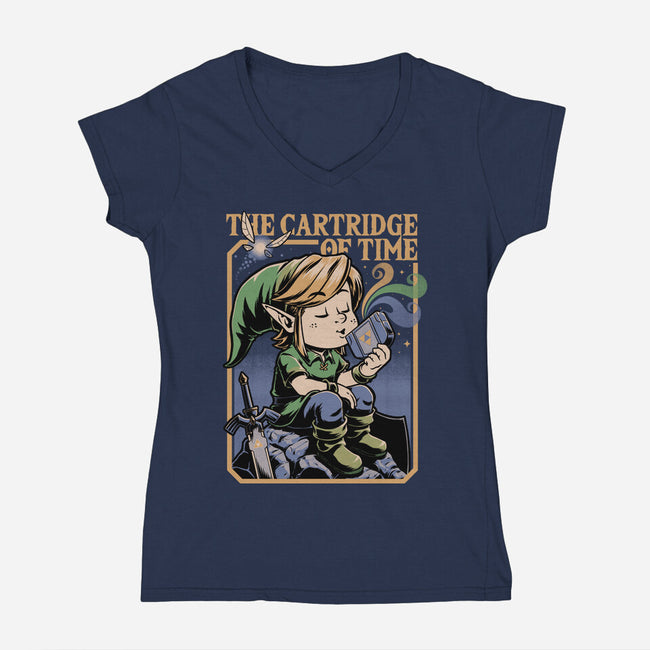 Vintage Game Music Elf-Womens-V-Neck-Tee-Studio Mootant