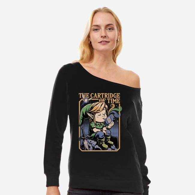 Vintage Game Music Elf-Womens-Off Shoulder-Sweatshirt-Studio Mootant