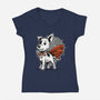 The Super Dog-Womens-V-Neck-Tee-palmstreet
