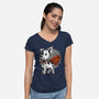 The Super Dog-Womens-V-Neck-Tee-palmstreet