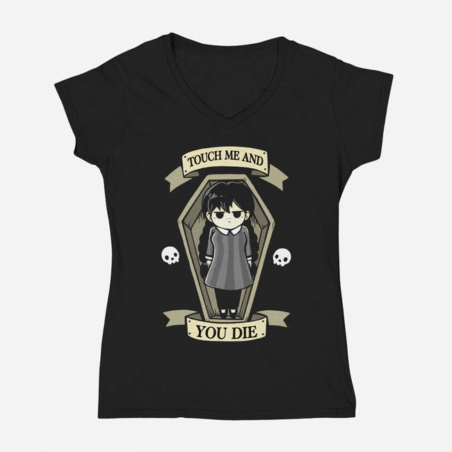 Touch Me And You Die-Womens-V-Neck-Tee-Vallina84