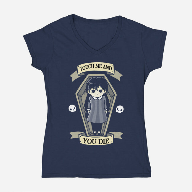Touch Me And You Die-Womens-V-Neck-Tee-Vallina84