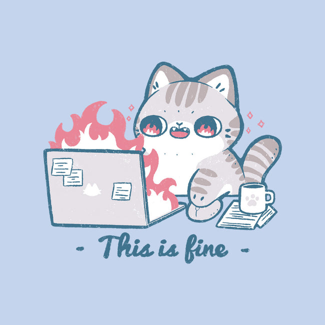This Is Fine Cat Working-Womens-Fitted-Tee-xMorfina