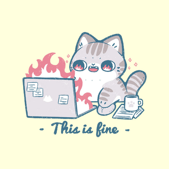 This Is Fine Cat Working-None-Adjustable Tote-Bag-xMorfina