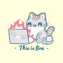 This Is Fine Cat Working-None-Adjustable Tote-Bag-xMorfina