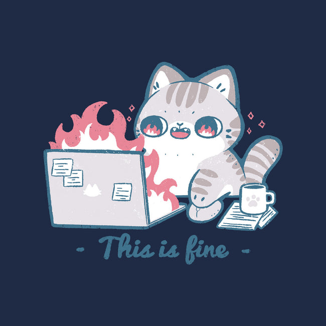 This Is Fine Cat Working-Womens-Fitted-Tee-xMorfina