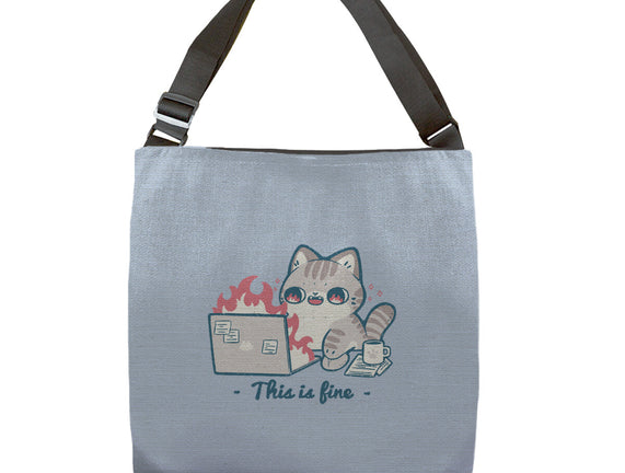This Is Fine Cat Working