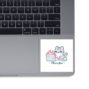 This Is Fine Cat Working