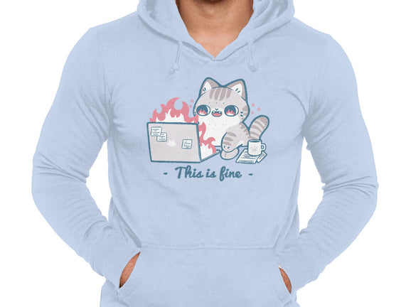 This Is Fine Cat Working