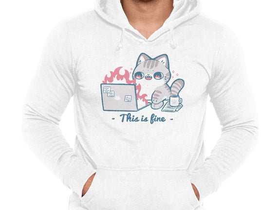 This Is Fine Cat Working