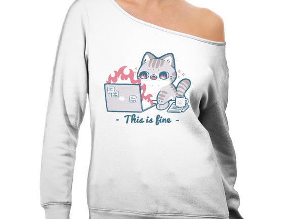 This Is Fine Cat Working