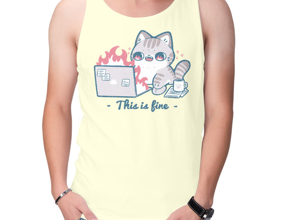 This Is Fine Cat Working