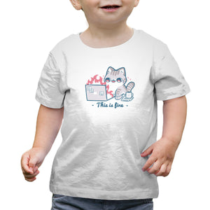 This Is Fine Cat Working