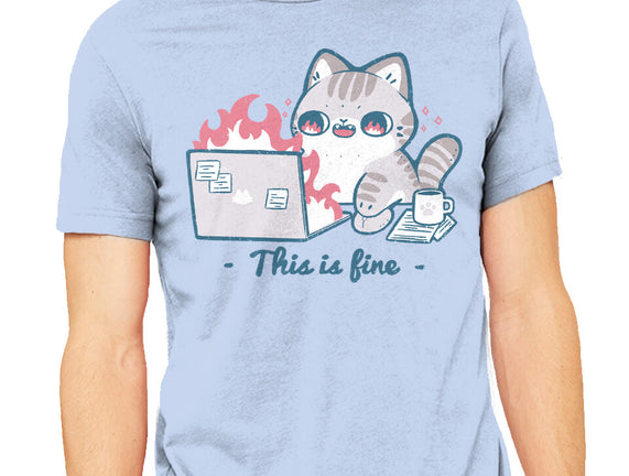 This Is Fine Cat Working