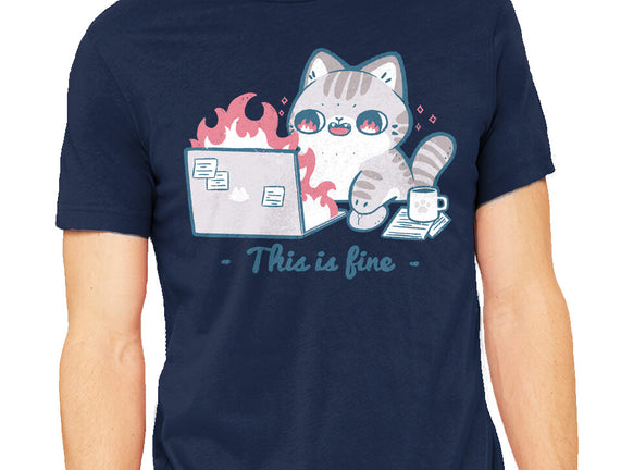 This Is Fine Cat Working