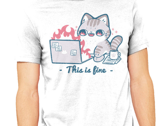 This Is Fine Cat Working