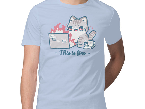 This Is Fine Cat Working