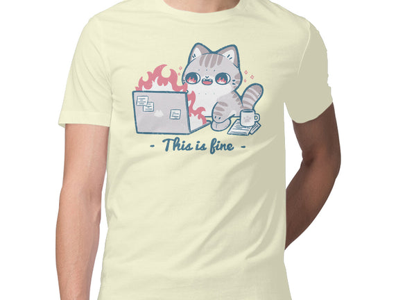 This Is Fine Cat Working