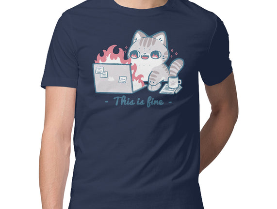 This Is Fine Cat Working