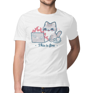 This Is Fine Cat Working