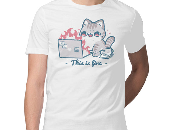 This Is Fine Cat Working