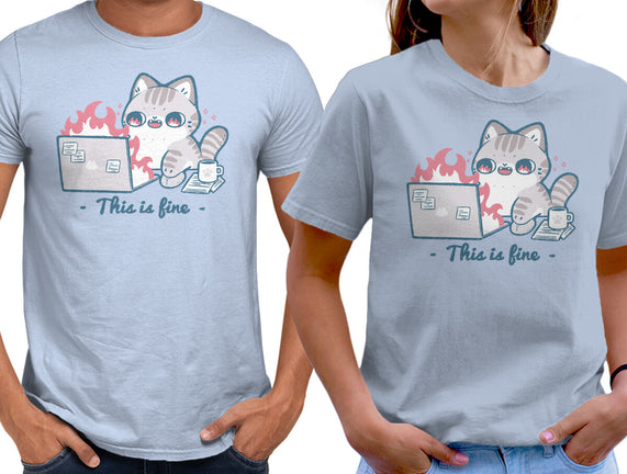 This Is Fine Cat Working