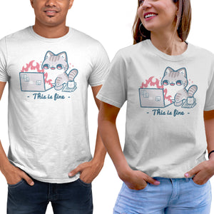This Is Fine Cat Working