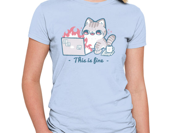 This Is Fine Cat Working