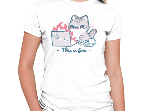 This Is Fine Cat Working