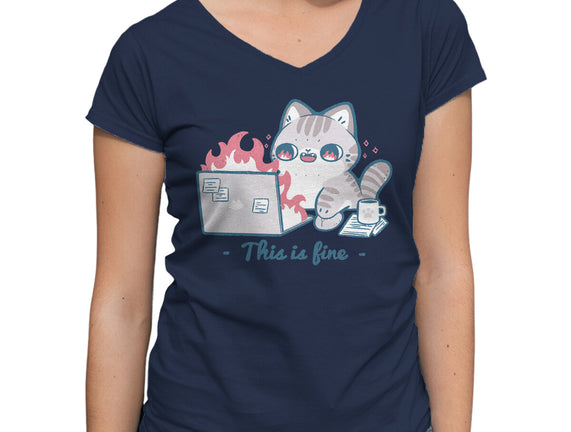 This Is Fine Cat Working