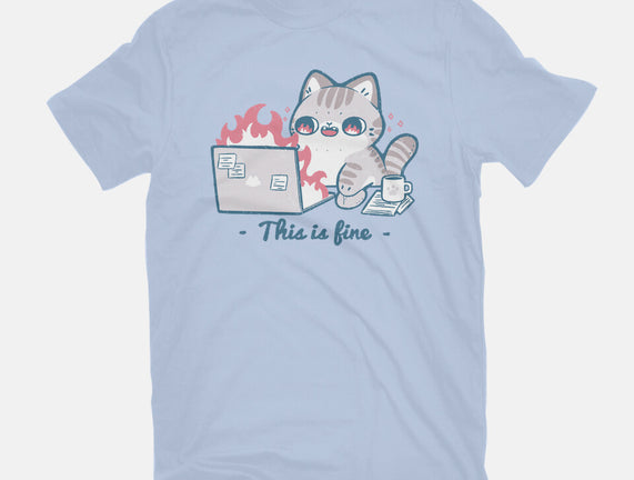 This Is Fine Cat Working