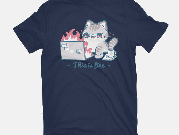 This Is Fine Cat Working