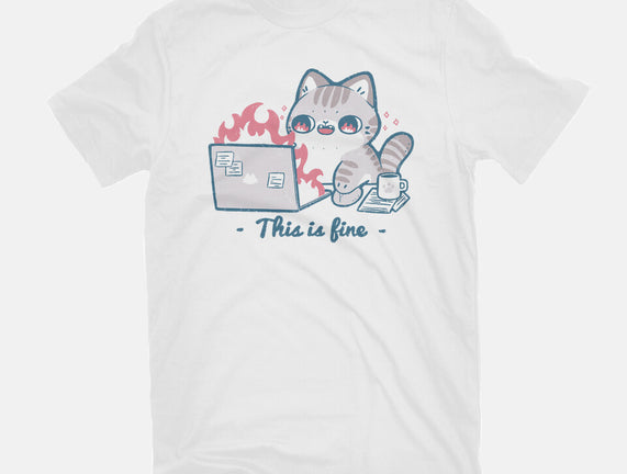 This Is Fine Cat Working