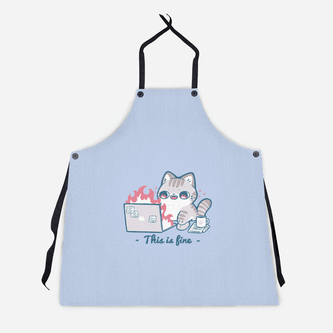 This Is Fine Cat Working-Unisex-Kitchen-Apron-xMorfina