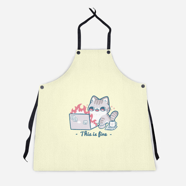 This Is Fine Cat Working-Unisex-Kitchen-Apron-xMorfina