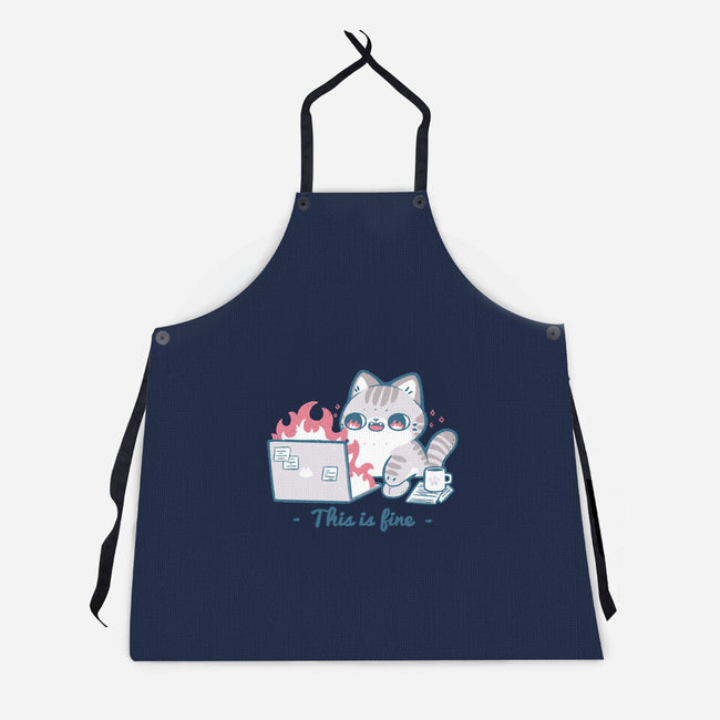 This Is Fine Cat Working-Unisex-Kitchen-Apron-xMorfina