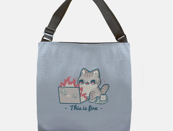This Is Fine Cat Working