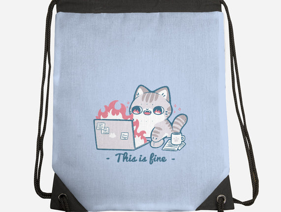 This Is Fine Cat Working