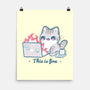 This Is Fine Cat Working-None-Matte-Poster-xMorfina