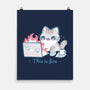 This Is Fine Cat Working-None-Matte-Poster-xMorfina