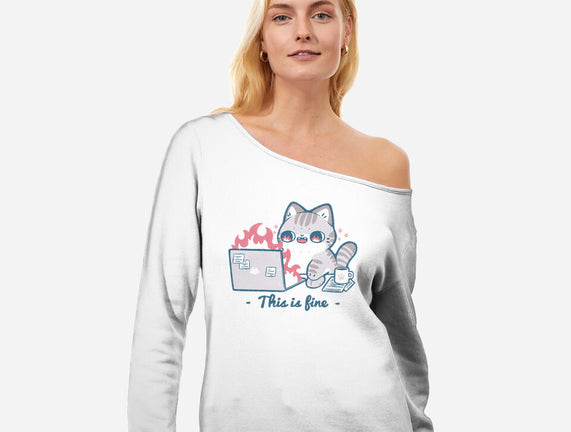 This Is Fine Cat Working