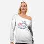 This Is Fine Cat Working-Womens-Off Shoulder-Sweatshirt-xMorfina