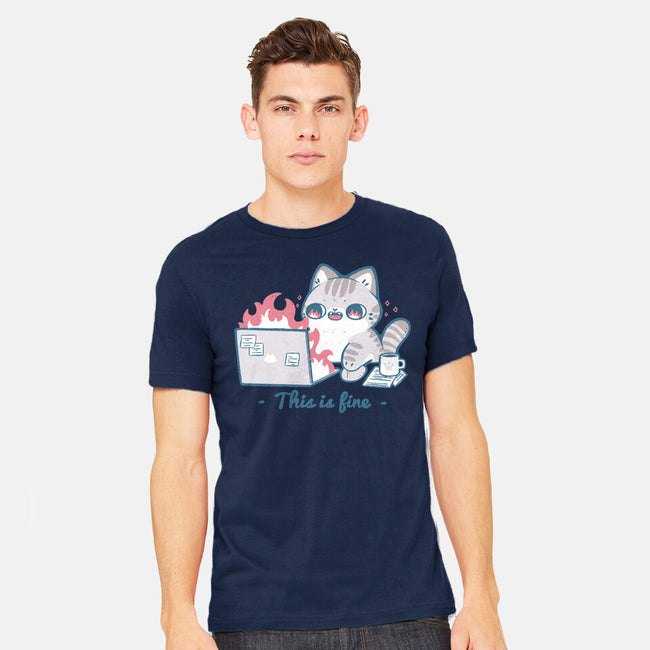 This Is Fine Cat Working-Mens-Heavyweight-Tee-xMorfina