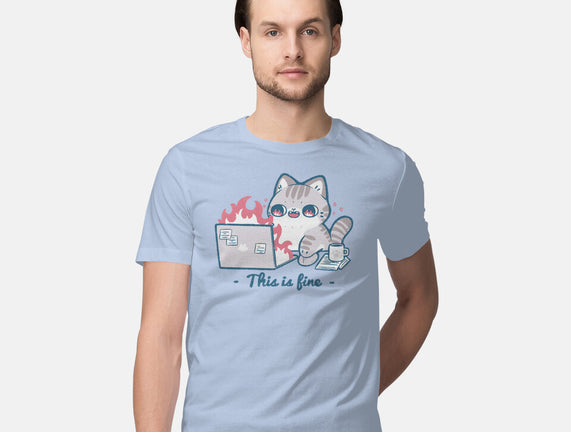 This Is Fine Cat Working