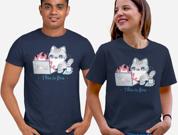 This Is Fine Cat Working