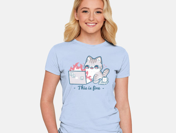 This Is Fine Cat Working